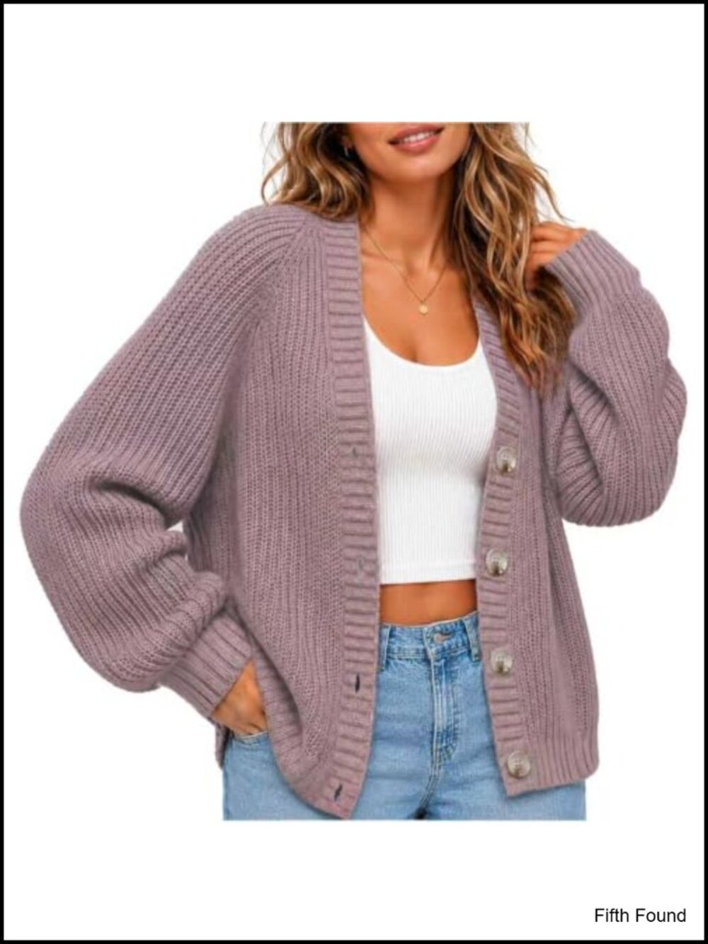 Chunky Cable Knit V-Neck Button Cardigan Sweater for Women